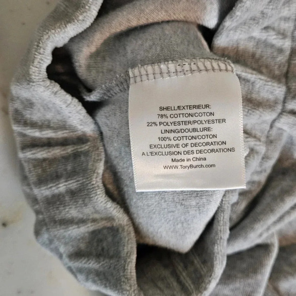 Tory Burch Kids Gray Velour Track Sweat Pants XXS 2-3 Gray Logo - Picture 5 of 7